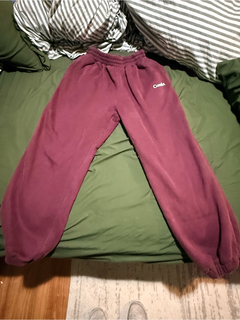 Maroon Cozy Track Joggers -  Comfort Fit
